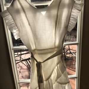 VICI White linen wrap dress